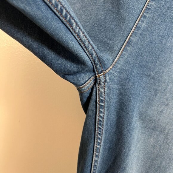 Free People Penny Pull On Flare Jeans Size 28 Boho Bell Bottom Retro Blue - Picture 5 of 9